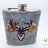 Flachmannhülle * Hirsch Bier * Hülle Flachmann Filz Jäger