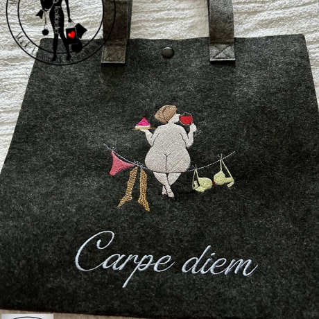 Bertha - Carpe diem - Stickdatei by Michis Textilatelier