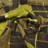 Stoff Viskose Blusenstoff abstrakten Design braun kiwi grün bunt