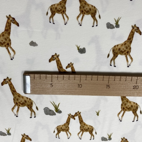 Meterware Jersey Stoff Baumwolljersey Kinder Giraffe Waldtiere