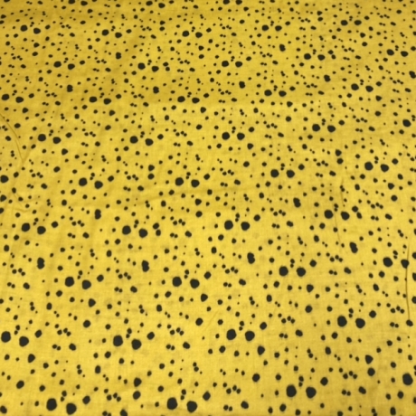 Meterware Musselin Glatt bemustert Dots Senf Gelb