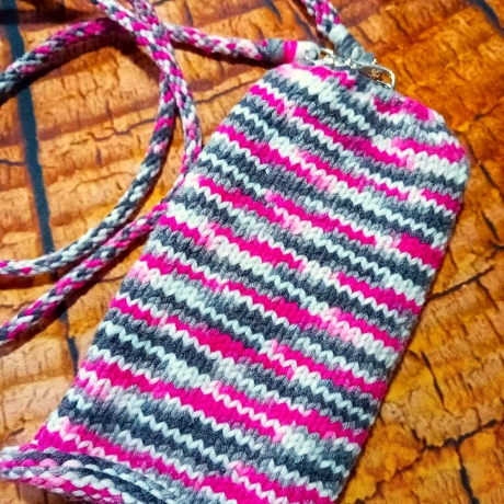 Handytasche Handyhülle Smartphonhülle mit Band zum umhängen Pink