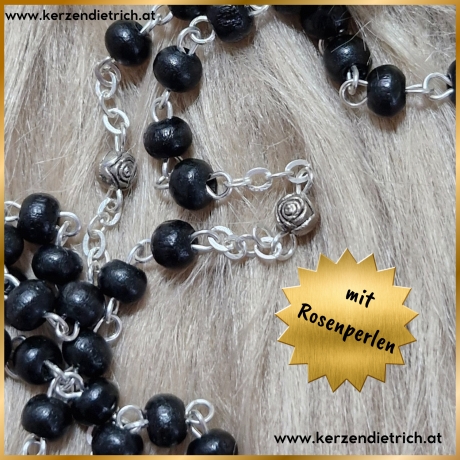 Rosenkranz schwarz personalisiert mit Name