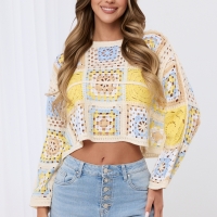 Boho Crop Häkel Spitze Top Bohemian Cut out Bluse Stickerei S-L
