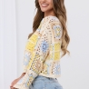 Boho Crop Häkel Spitze Top Bohemian Cut out Bluse Stickerei S-L
