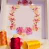 Blumenrahmen Stickdatei – Tropisches Blumenmotiv als Rahmen