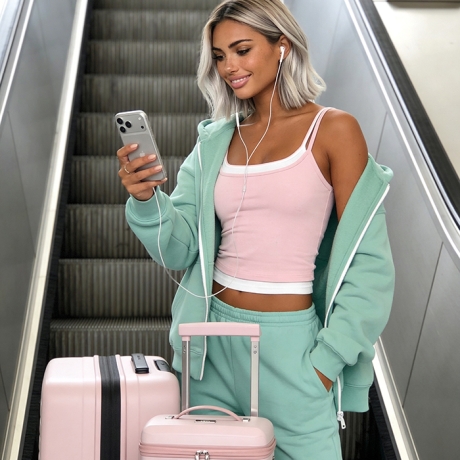 Oversize Jogger Anzug 2-Teiler wide leg Hose Jacke XS/S & M/L 