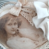 1 Deko Herz aus Stoff Shabby Chic Anhänger