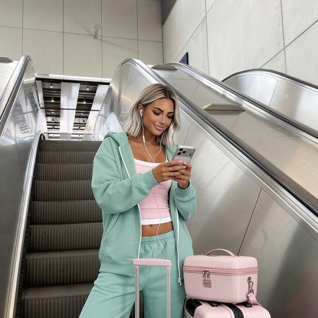 Oversize Jogger Anzug 2-Teiler wide leg Hose Jacke XS/S & M/L 