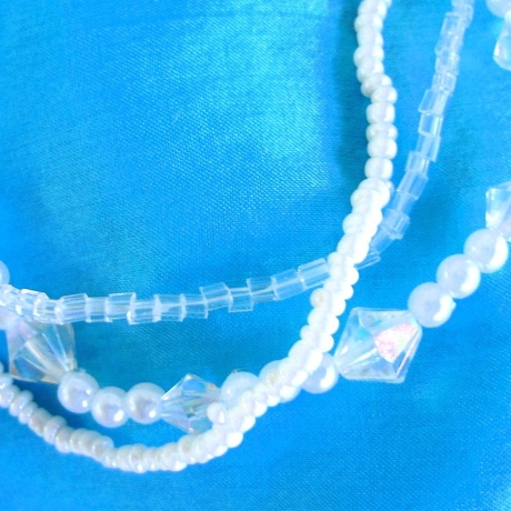 Perlenarmband-Set♥3-teilig♥Weiss-Transparent♥von Hobbyhaus