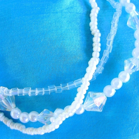 Perlenarmband-Set♥3-teilig♥Weiss-Transparent♥von Hobbyhaus