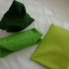 3 grüne Sandsäckchen, Waldorfspielzeug