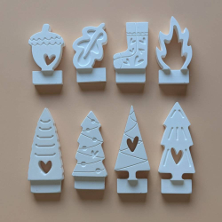 Cosy Stecker aus Gips | Herztanne & Hygge Motive, handgemacht