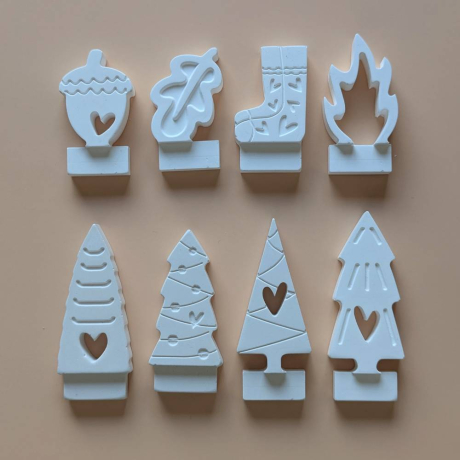 Cosy Stecker aus Gips | Herztanne & Hygge Motive, handgemacht