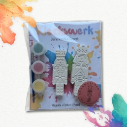 Kleckswerk Gipsmagnete zum Bemalen Nussknacker (Farben & Pinsel)
