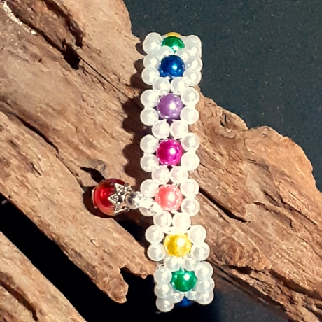 Kinder-Armband Regenbogen-Blume niedlich Kinder-Schmuck elastisch