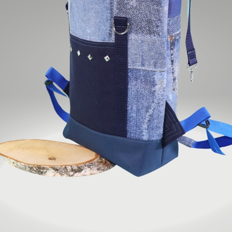 Rucksack/Rollrucksack/Roll Top/Damenrucksack/blau /Cityrucksack