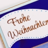 Weihnachtskarte frohe Weihnachten Blau-Metallic Gold Heilig Abend
