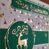 Weihnachtskarte frohe Weihnachten Festtag-Karte Grün & Gold 15 cm