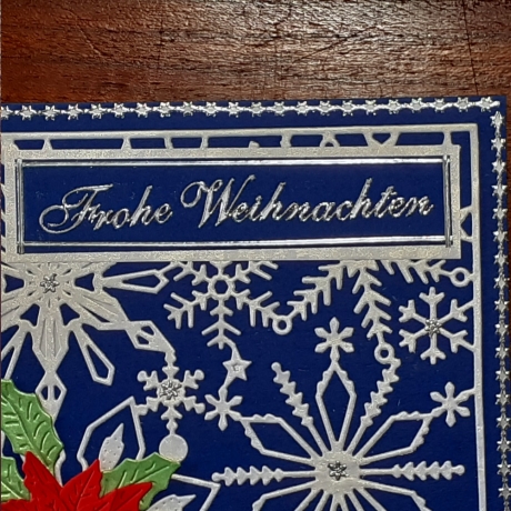Weihnachtskarte frohe Weihnachten Festtags-Karte Blau-Silber 