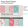 Bastel-Papier Papier *Rosa & Grün* 15x15cm, 50 Bl.10 Motive 120g