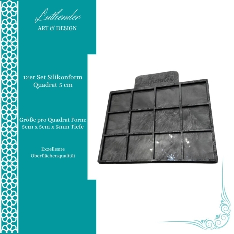 Silikonform Set's Quadrat in verschiedenen Größen &5mm Tiefe