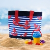 große Strandtasche mit Anker-blau weiß gestreifte Badetasche XXL-