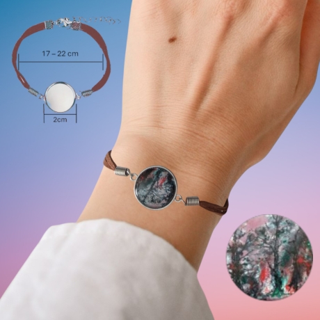 Elegantes Armband Braun Größenverstellbar mit Motivstein