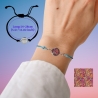 Dünnes Armband mit Motivstein hellblau