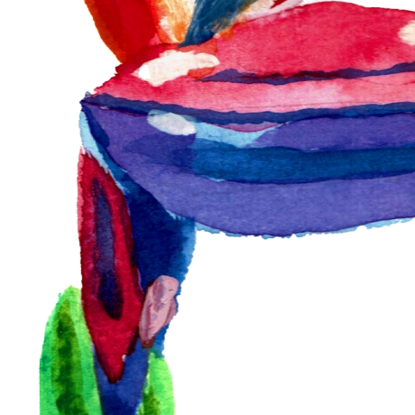 Paradiesblume Bird of Paradise Handgemaltes Aquarell