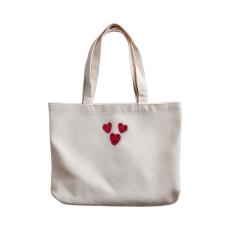 3 Rote Mini Herzen 100 % Baumwolle