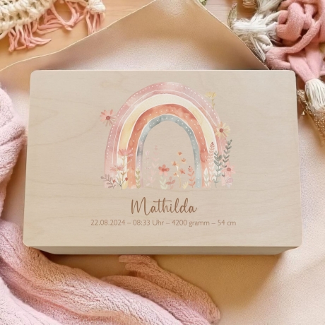 Erinnerungsbox Regenbogen Einschulung Geburt Geburtstag Taufe