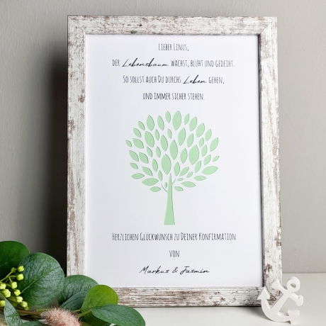 personalisiertes Geldgeschenk - Lebensbaum - zur Konfirmation