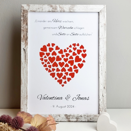 personalisiertes Geldgeschenk - Herzen - zur Hochzeit