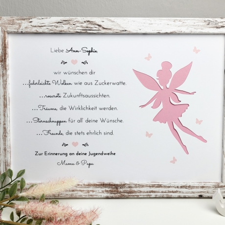 personalisiertes Geldgeschenk zur Jugendweihe - Motiv Fee