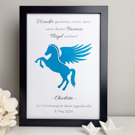 personalisiertes Geldgeschenk zur Konfirmation - Motiv Pegasus