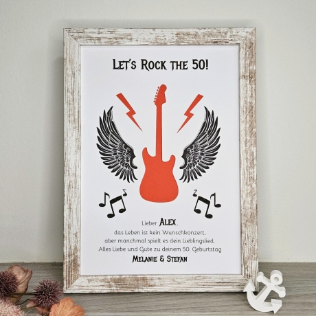 personalisiertes Geldgeschenk zum Geburtstag - Motiv Let s Rock