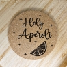 gravierter Korkuntersetzer Holy Aperoli