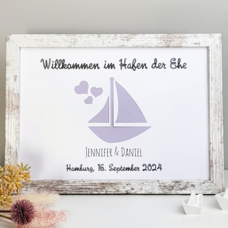 personalisiertes Geldgeschenk - Ehehafen - zur Hochzeit