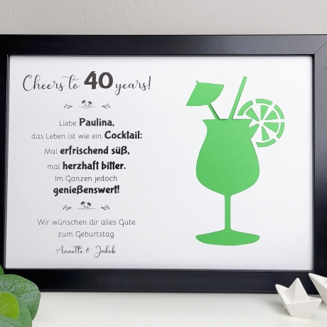 Personalisiertes Geldgeschenk zum Geburtstag - Motiv Cocktail