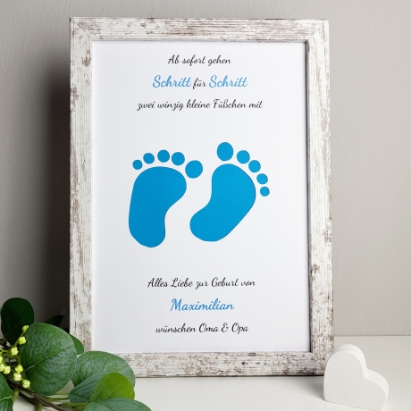 personalisiertes Geldgeschenk zur Geburt - Schritt für Schritt