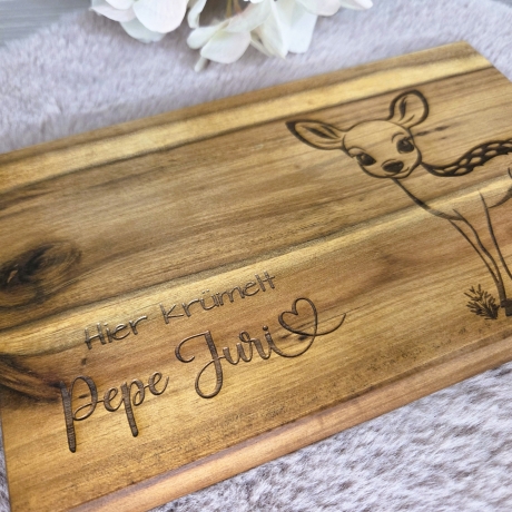 Personalisiertes Frühstücksbrettchen - Motiv: Reh