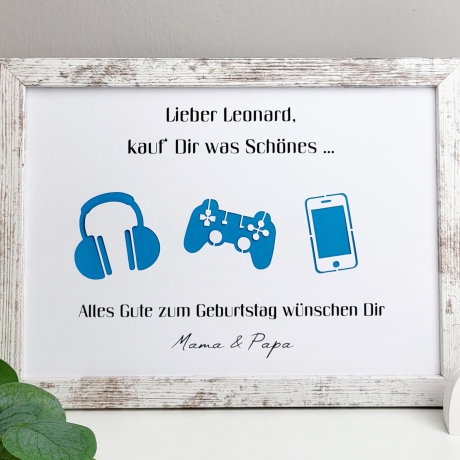 personalisiertes Geldgeschenk zum Geburtstag - Motiv Cool Stuff