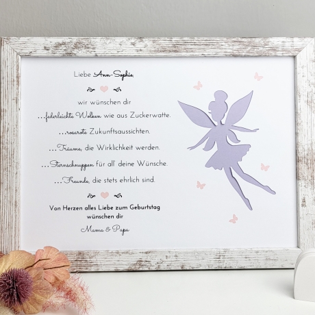 personalisiertes Geldgeschenk zum Geburtstag - Motiv Fee