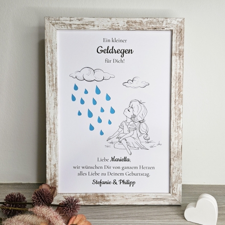 Personalisiertes Geldgeschenk zum Geburtstag - Motiv Geldregen
