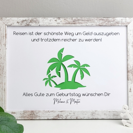 Personalisiertes Geldgeschenk zum Geburtstag - Motiv Karibik