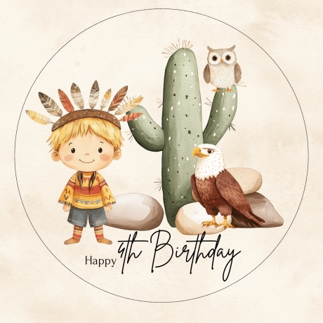 Individuelle Tortenaufleger – Fondantpapier - Indianer