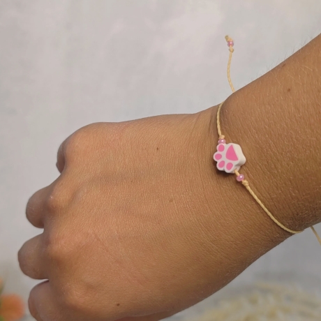 Pfoten Armband – verstellbares Armband mit Pfotenperle