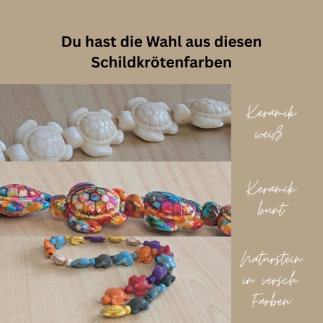 Schildkrötenarmband Makramee in Wunschfarben