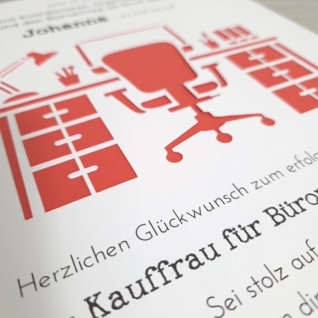 Personalisiertes Geldgeschenk Kauffrau/-mann für Büromanagement
